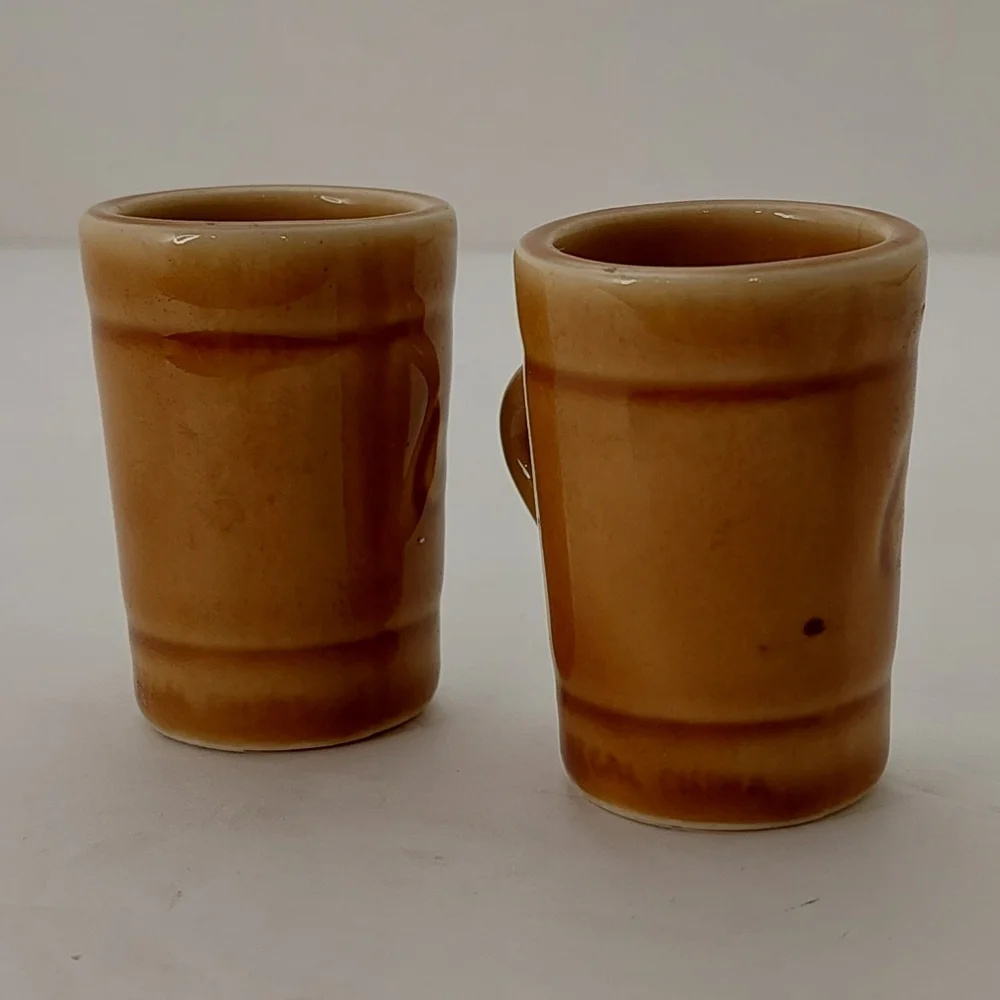 Bronte Shot Glasses Genuine Regal China Yorkshire Liqueur Pair Mini Mugs